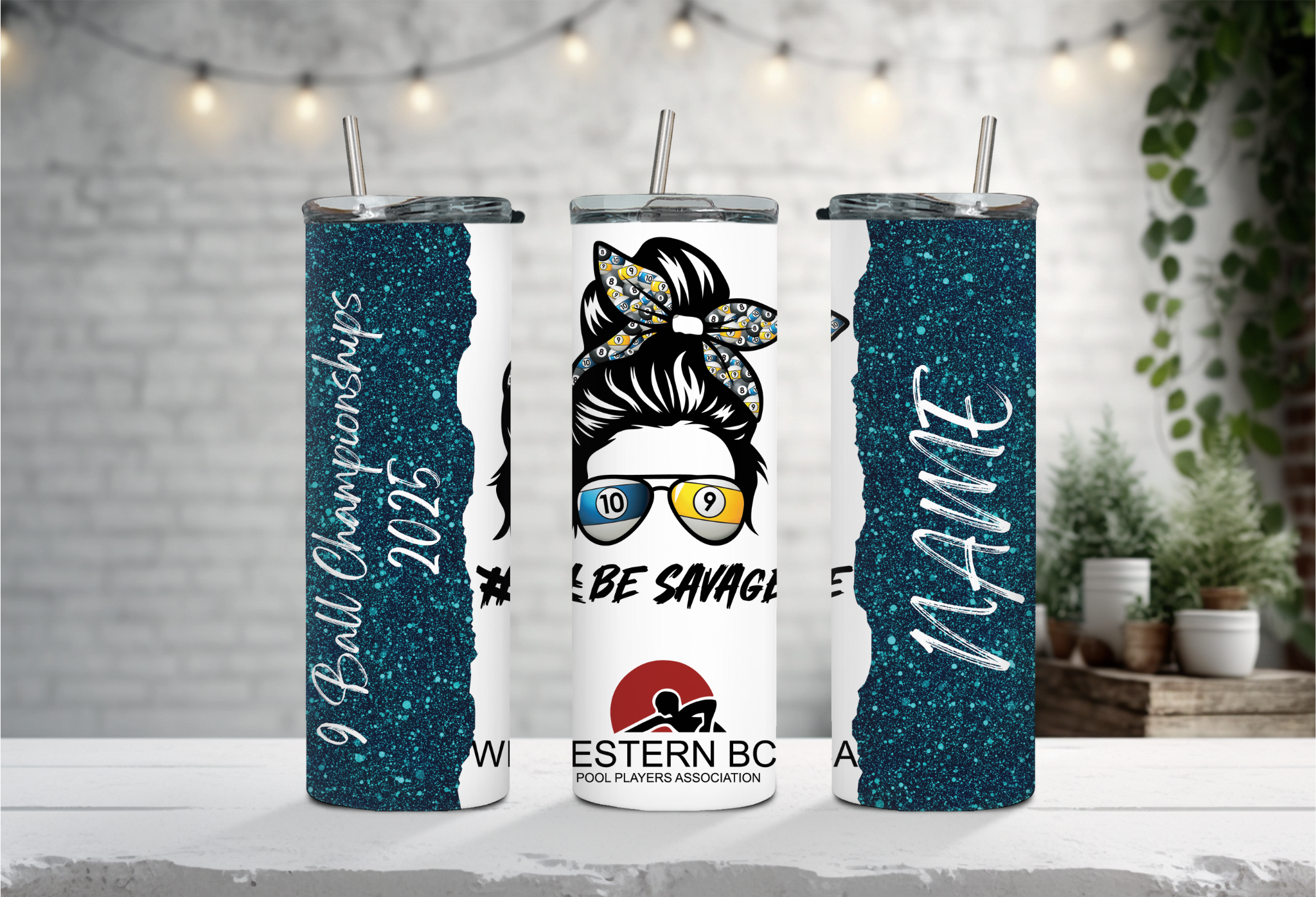 WBCA Girl Bun 2025 9 Ball Tumbler